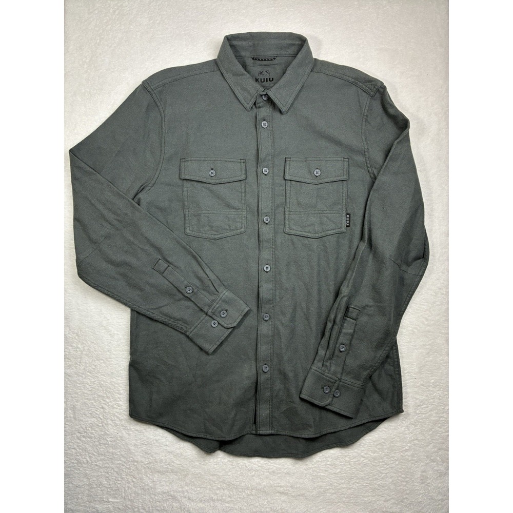 KUIU Men's Field Flannel Work Shirt Wool Blend Green Size Large